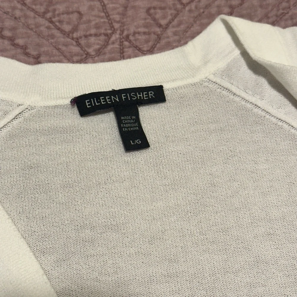 Eileen Fisher, white, long open cardigan - Picture 11 of 12